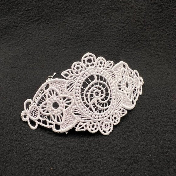 Simply Quilted Jewelry - Homemade White Lace Bracelet With Silver Hardware